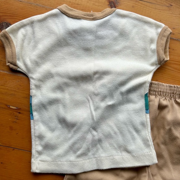 JCPenney Toddletime Little Camper Outfit size 6mos Tent T-shirt & Cargo Pants - Picture 6 of 11